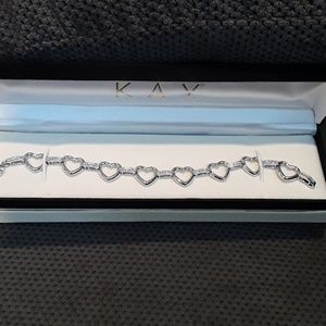 Kay Jewelers sterling silver heart bracelet